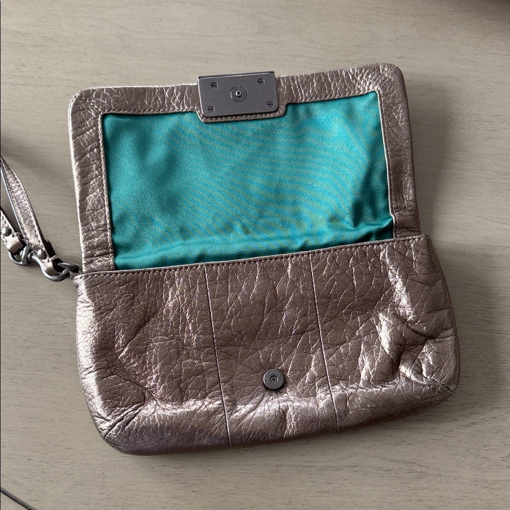 Coach Metallic Wristlet Clutch - Picture 3 of 4